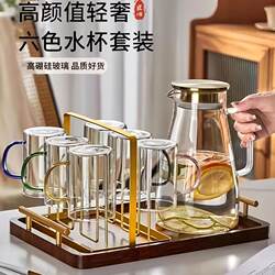 Heat-Resistant Glass Cup for Home Use, Suitable for Entertaining Guests, High-Temperature Resistant Drinking Glass for Living Room, Cup with Handle, Milk Set