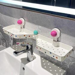 Bathroom Suction Cup Faucet Storage Rack Bathroom Punch-Free Toilet Wall-Mounted Hand Wash Basin Corner Storage Rack