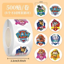 【Officially Licensed Large Image Illustration】Paw Patrol Badge Roll Stickers Creative Cute Cartoon Stickers Children's Toys ins Stickers DIY Reward Journal Tape Sealing Stickers Film Decoration Stickers