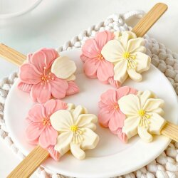 National Trend Cherry Blossom Ice Cream Mold for Home DIY Ice Pops and Ice Cream, Food-Grade Silicone, a Cool and Refreshing Item