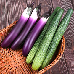 Stress-Relief Toy for Women, Bendable Realistic Fake Fruit and Vegetable Model, Soft Silicone, Various Sizes, Bitter Eggplant, Cucumber Shop