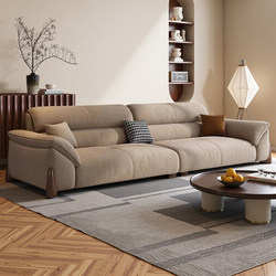 Vintage-Style Cat-Scratch Resistant Fabric Sofa, Modern Living Room Three-Seater, Trendy Straight-Line Sofa for Large and Small Apartments, Retro Gray Sofa