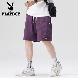 Playboy American-Style Work Shorts for Men 2026 Summer Trendy Brand Loose Casual Five-Point Pants Ice Silk New Men's Style