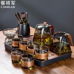 Kung Fu Tea Set 2025 New Model for Home and Office, High-End Light Luxury Tea Maker, Glass Teacup and Teapot Set
