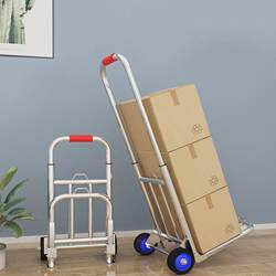Folding Trolley Portable Four-Wheel Swivel Wheel Shopping Cart Grocery Cart Luggage Cart m Handcart Small Cart for Carrying Goods