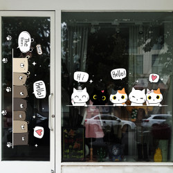 Cute ins wind glass door sticker clothing store