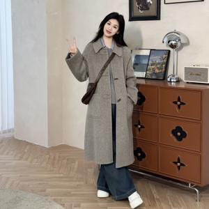 
2503 Casual style lapel autumn and winter Korean style fashionable and fashionable classic and versatile mid-length wool coat