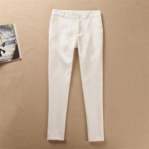 White suit pants spring and summer, nine -point small trousers casual workers, smoke pants, thin foot pencil pants
