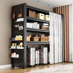 Household Storage Rack, Multi-Layer Floor-Standing Balcony Bookshelf, Integrated Wall-Mounted Storage Rack, Floor-Standing Iron Shelf