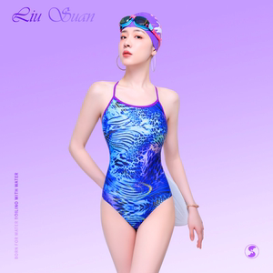 
Gilded acid racing single-layer purple one-piece swimsuit swimming quick-drying training sports with chest pad racing swimsuit for women