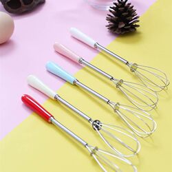 Mini ceramic handle manual egg beater egg custard stirring gadget stainless steel home kitchen baking egg beater