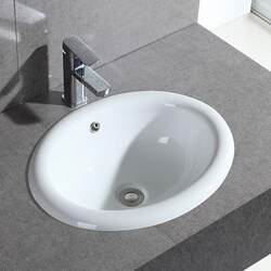 Taichung Semi-Embedded Oval Countertop Basin, Square Washbasin, Undermount Basin, Washbasin, Ceramic Basin