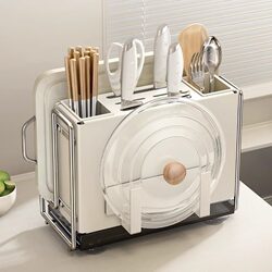 Knife Holder and Storage Rack, Multifunctional Kitchen Chopstick Holder, Integrated Cutting Board, Magnetic Knife Storage Rack, Kitchen Knife Countertop Cutting Board