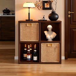 Gujiajia Home Furniture Bookshelf Floor-Standing Storage Rack Free Combination Grid Cabinet Home Low Bookcase Living Room Home Storage Cabinet