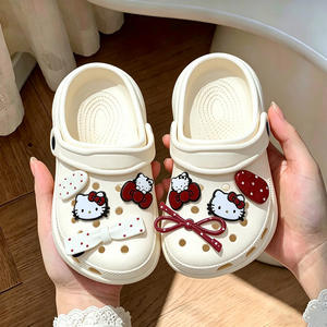 
Girls' Croc Shoes Summer New Children's Outdoor Slippers Waterproof Bath Household Shoes Baby Sandals Cartoon Kt Cat