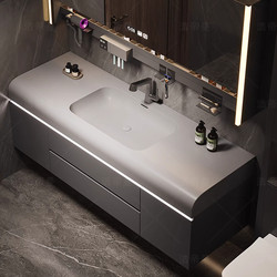 Minimalist Style Smart Bathroom Cabinet Mirror Cabinet with Integrated Basin Washbasin Cabinet Combination Bathroom Sink Vanity