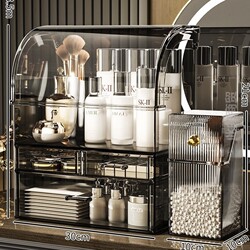 Cosmetics Storage Box, New Large-Capacity Acrylic Organizer with a High-End Feel and Dust-Proof Design for Dressing Table