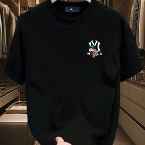 
MY2026 spring and summer new pure cotton short-sleeved t-shirt for men and women couples round neck half-sleeved American ins trend t-shirt top