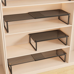 Shoe Cabinet with Layered Partitions, Extendable Shoe Storage Solution, Space-Saving Double-Layer Shoe Rack for Home Use
