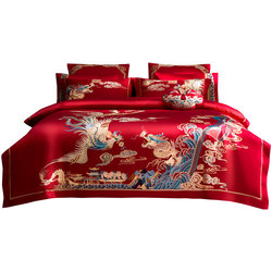 Wedding four-piece wedding quilt full set New wedding ten-piece wedding bed wedding quilt wedding wedding bedding