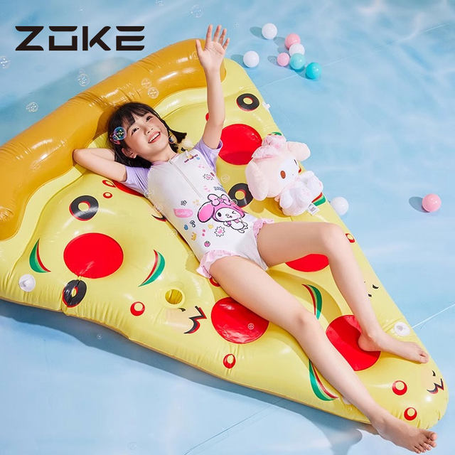 
zoke/Zhouke children's swimsuit one-piece triangle sun protection sweetheart Melody swim quick-drying girls swimsuit
