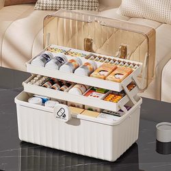 Household Medicine Box, Family Medicine Storage Box, Extra Large Capacity Medicine Box, Multi-Layer Children's Medicine Box