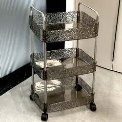 Acrylic Snack Cart Storage Rack Bathroom Multi-Layer Storage Rack Movable Kitchen Bathroom Sundries Rack
