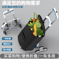 Hyundai Korea Modern Portable Folding Trolley for Grocery Shopping and Transporting Goods