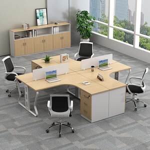 
4/6 persons staff desk simple screen work position employee computer desk chair combination office furniture card