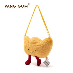Gold ingot bag plush toy cute shoulder bag