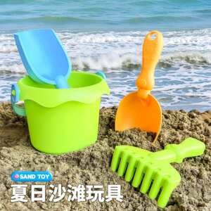 
Children's soft rubber beach bucket toys playing with sand and shovel set baby water play toys anti-sand control sand and snow play tool