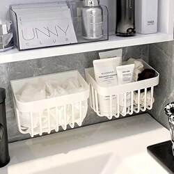 Bathroom Waste Towel Storage Box Wall-Mounted Punch-Free Drainable Bathroom Cut Out Hanging Basket Towel Storage Tt