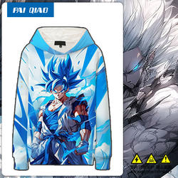 Dragon Ball Co-Branded Hooded Sweatshirt for Boys, Super Saiyan Goku Vegeta Jacket, Children's Clothing for Autumn