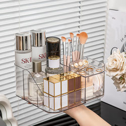 Cosmetics Storage Box, Desktop High-End Transparent Acrylic Skincare Box, Brush Holder, Lipstick, Dressing Table Storage Rack