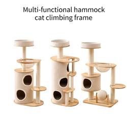 Cat Climbing Frame, Cat House, Cat Tree All-In-One, Does Not Take up Space, Scratch-Resistant, Non-Shedding, Multifunctional Tree Hole Cat House, Cat Climbing Frame Bed Sheet