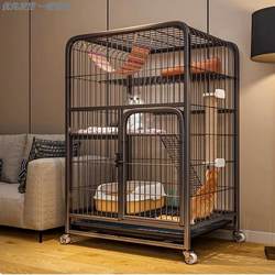 Cat Cage with Extra Large Free Space, Indoor Cat House, Villa Cat Toilet, Foldable Kitten-Specific Balcony Integrated Cat Cage
