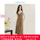 Inman Velvet Dye V-neck Sling 2024 Winter Women's New Style Back Cross-lace A-line Dress