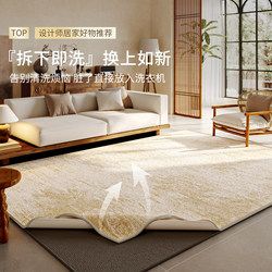 Removable and Washable Carpet for Living Room, Machine Washable, 2025 New Model, Light Luxury, High-End Feel, Double-Layer Detachable Bedroom Bedside Rug