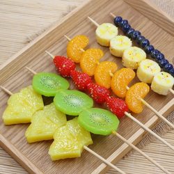 Sugar-Coated Fruit Props for New Year Atmosphere, Fake Fruit, Strawberry, Orange Slices, Food Display, Candied Fruit Arrangement, Photo Props