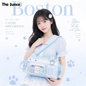 
Official Cat Ear Boston Bag 2026 New Blue Crossbody Bag Large Capacity High-end Exquisite Commuting Pain Bag for Women