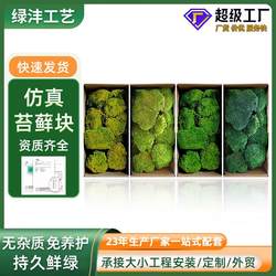 Artificial simulated moss block plant wall landscaping indoor landscape wall decoration accessories boxed moss immortal moss