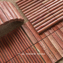 Natural Red Travertine Stone Mosaic for Homestay and Restaurant Curved Bathroom and Kitchen Background Walls