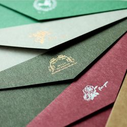 Hot stamping envelope business invitation retro western style envelope No. 5 DL texture customizable fire paint creativity