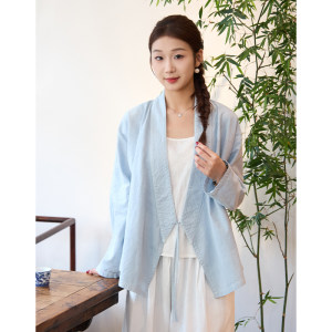 
Zhaobentang autumn new cotton and linen tops for women high-end lace-up Hanfu retro Chinese style tea clothes 21 pieces W1359