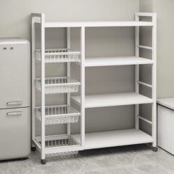 German Kitchen Rack Floor-Standing Multi-Layer Microwave Oven Storage Rack Multi-Functional Vegetable Basket Storage Rack