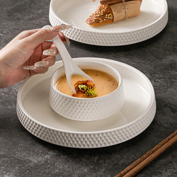 Steamed Egg Bowl 2025 New Model Ceramic Rice Bowl Household High-End Bowl and Chopsticks Tableware Set Special Bowl for Steamed Egg Custard