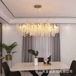 Restaurant Chandelier 2023 new elongate dining room bar light luxury crystal art branch modern French villa light