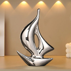 A Smooth Sailing Sailboat Ornament Symbolizes Good Fortune, a Good Item for Home, Office, Living Room, Wine Cabinet, Tv Cabinet Decoration, and Gift