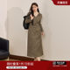 Blue language large size women's temperament casual hooded long-sleeved sweatshirt dress in autumn new fat mm waist-hugging slim dress
