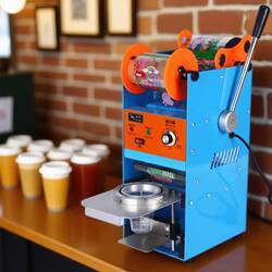 Commercial Cup Sealing Machine for Hot and Cold Drinks, Suitable for Milk Tea Shops, Breakfast Soy Milk Stalls, Portable Sealing Machine